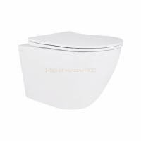 Унітаз підвісний Qtap Robin Mew безобідковий з сидінням Soft-close QT13332381АSW