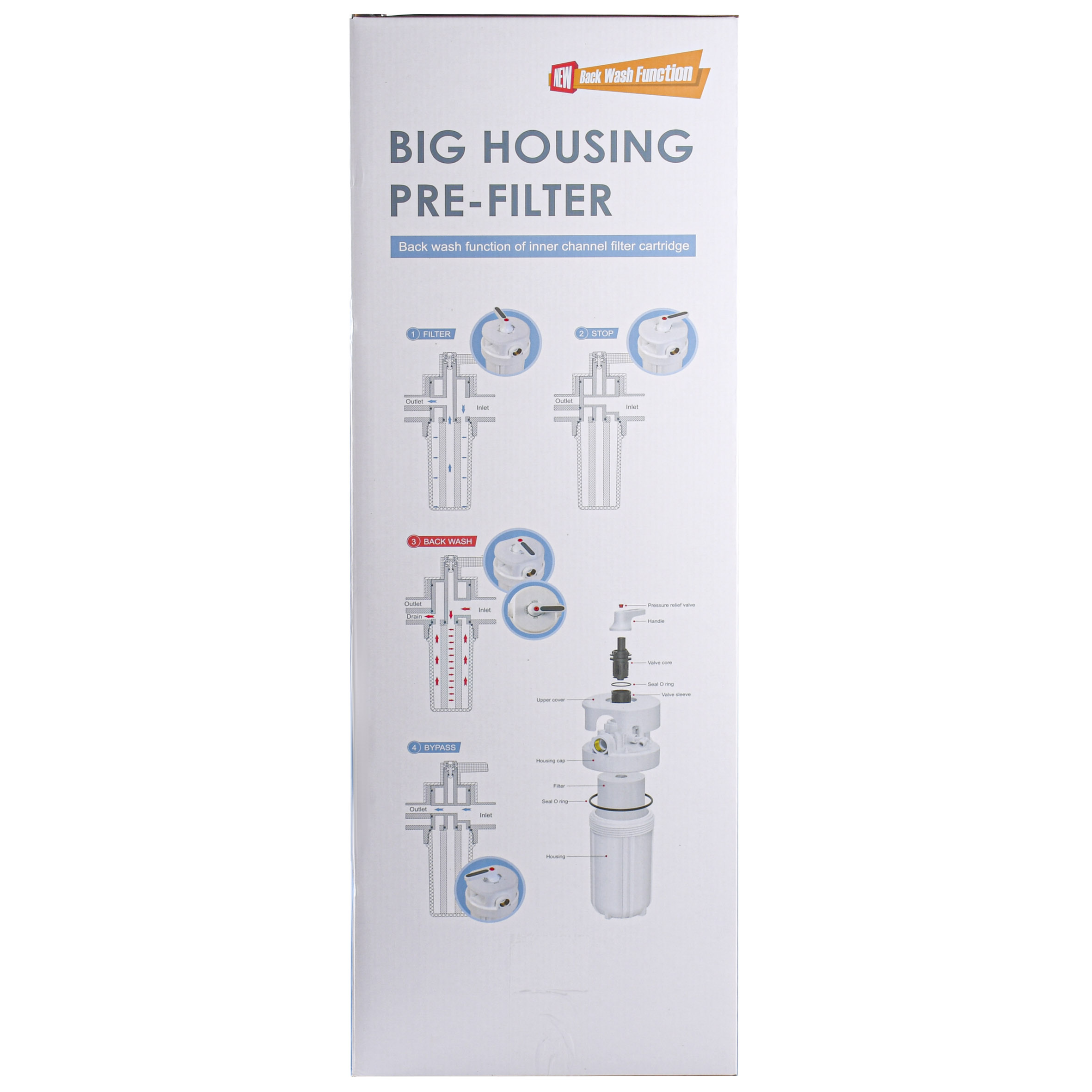 Фільтр-колба + ПП картридж  Big Blue 20″, 1″ NEW (функція зворотньої промивки) в інтернет-магазині Yago