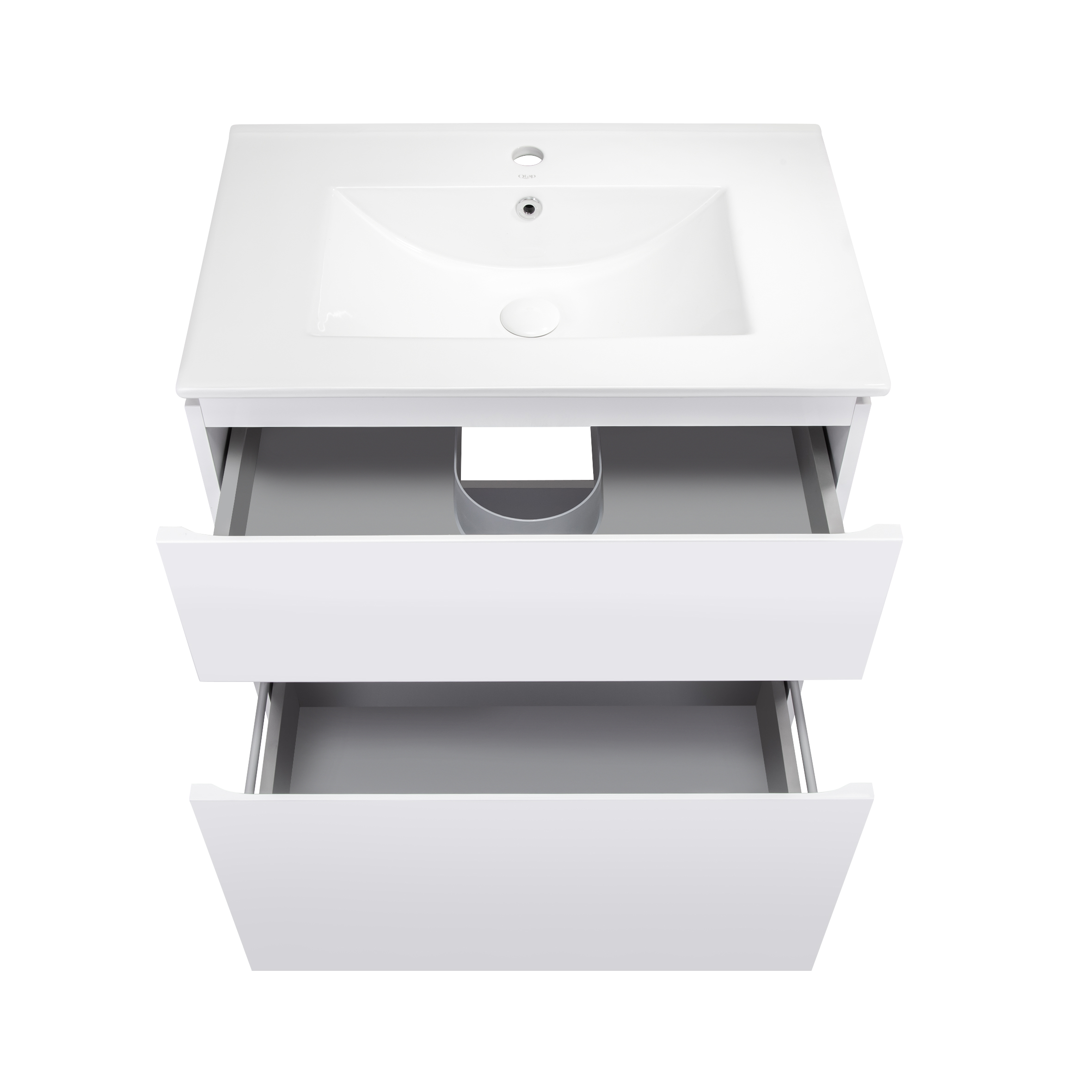 Комплект Qtap Albatross 710х825х460 White тумба підлогова + раковина урізна QT0171TN700D3070CW