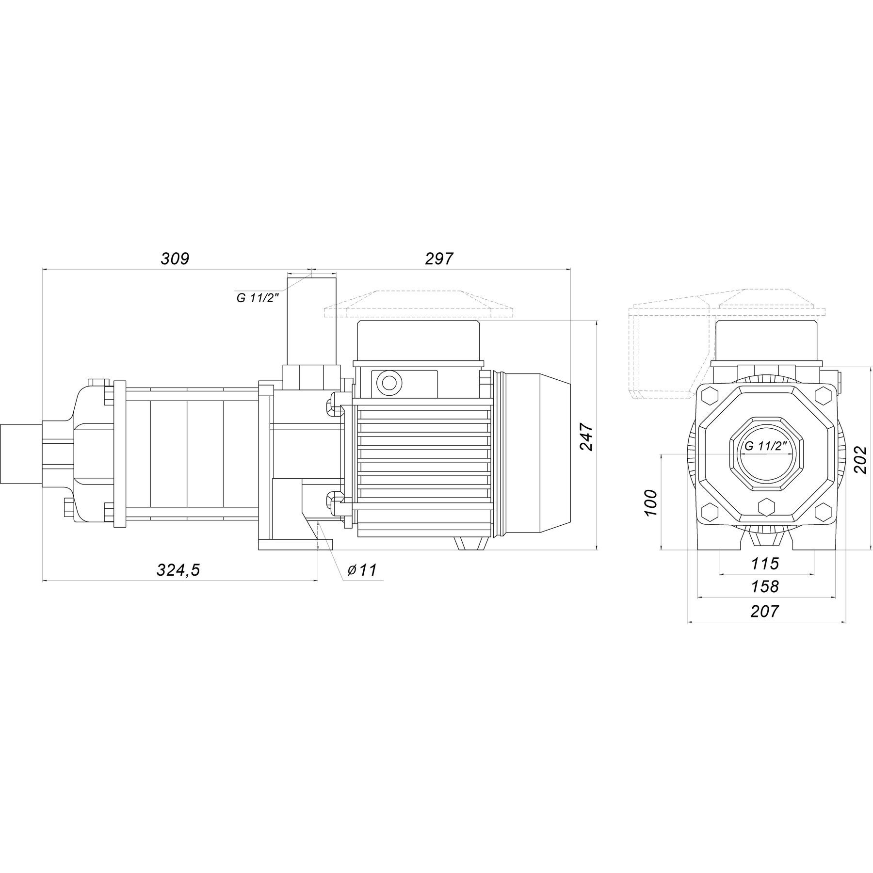Насос відцентровий горизонтальний багатоступеневий OP-40/6  2.2 кВт SAER (14 м3/г, 64,5 м) в інтернет-магазині Yago