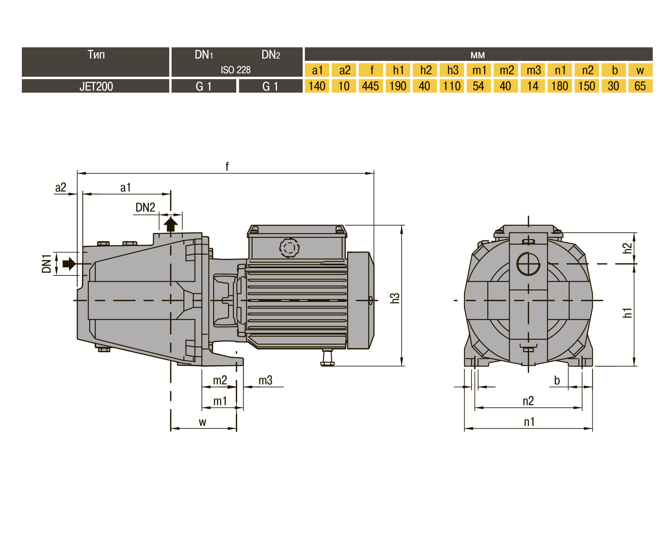 Насос відцентровий Optima JET200 1,5кВт чавун довгий в інтернет-магазині Yago