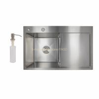 Мийка для кухні інтегрована Lidz Handmade H7849R крило праворуч (LDH7849BRUR45591) Brushed Steel 3,0/1,0 мм