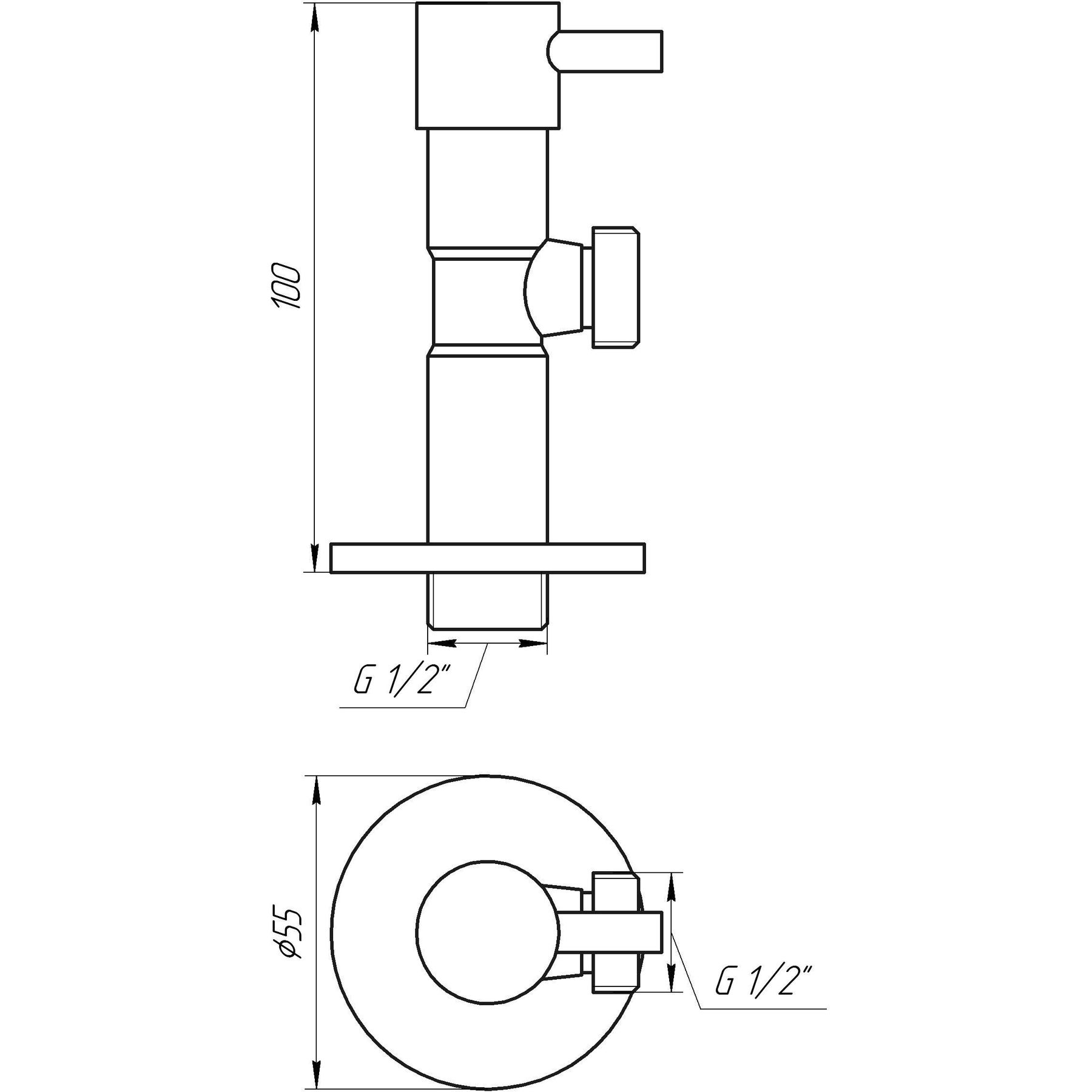 Кран напівобертовий кутовий SOLOMON 1/2″х1/2″ Lazer 7076 в інтернет-магазині Yago