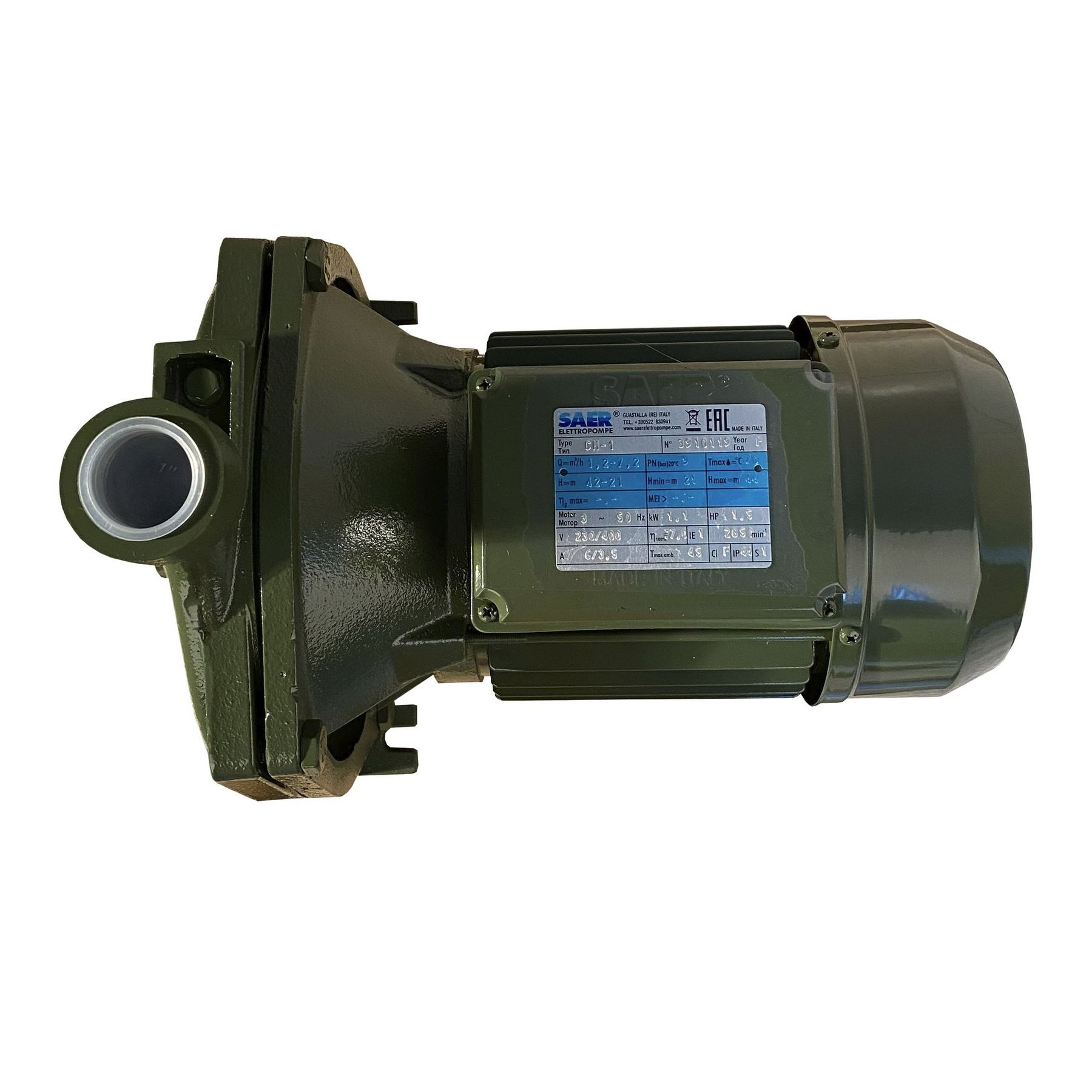 Насос вiдцентровий CM 1 PL 1,1 кВт SAER (7.2 м3/год, 44 м) трифазний в інтернет-магазині Yago