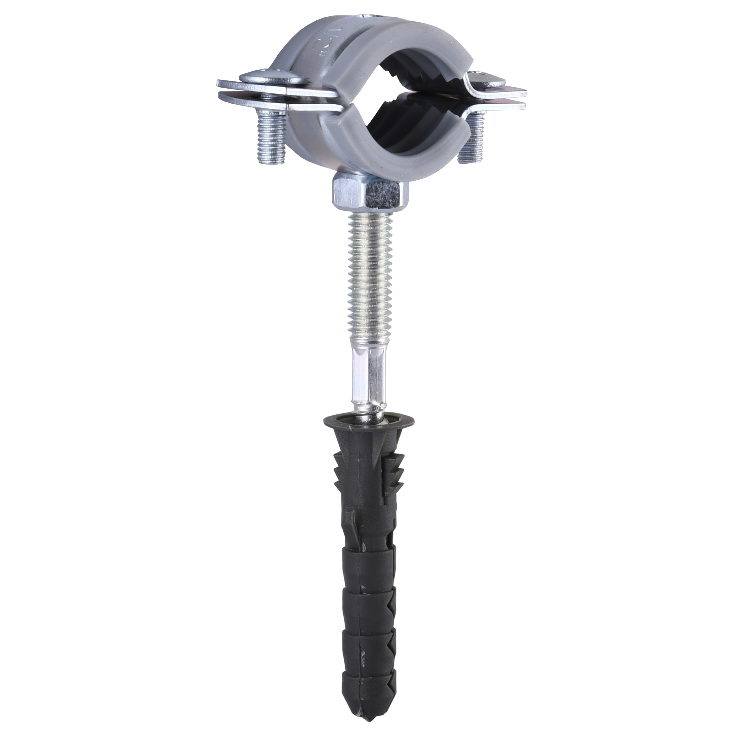 Хомут в зборi CR    1/2″ (20-23мм) з гвинтом-шурупом 8*80 та дюбелем в уп., сірий в інтернет-магазині Yago