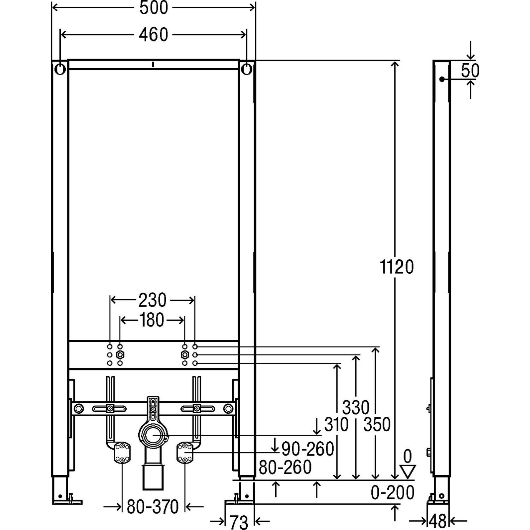 Модуль для біде Prevista Dry VIEGA  1120мм 776442
