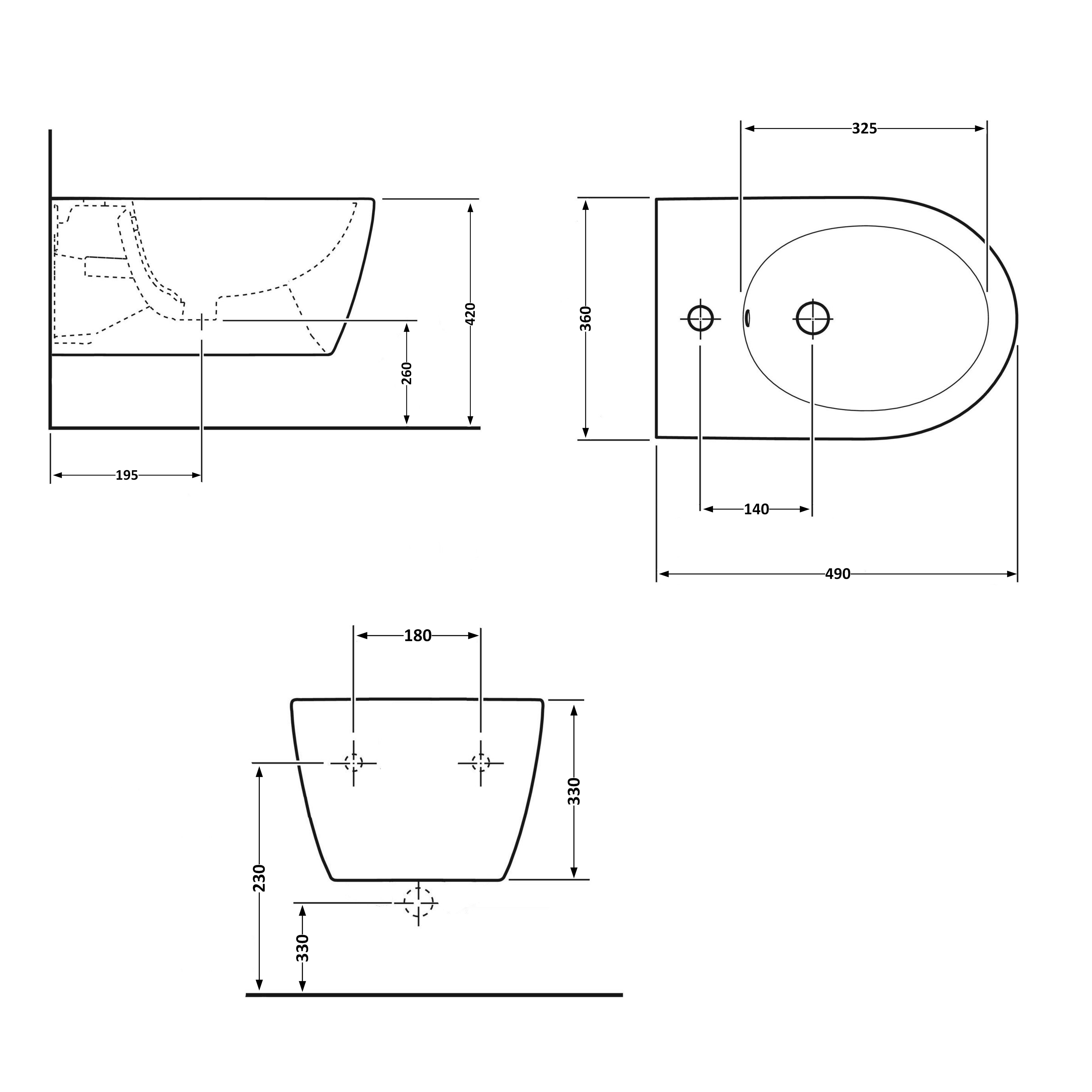 Біде підвісне Qtap Robin 515х370х350 White QT13551381GW