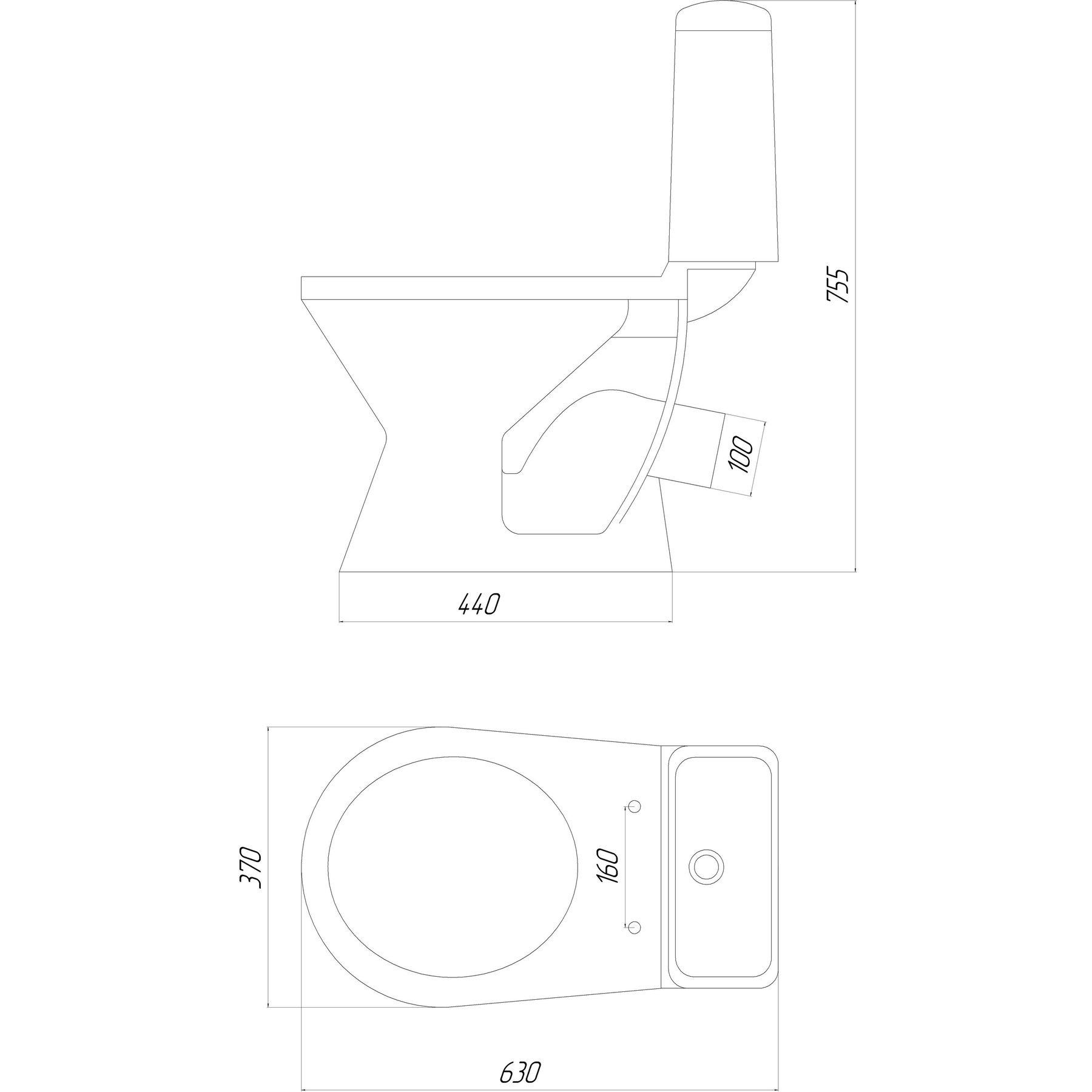 Унітаз-компакт «Сієна», 1с  (Дніпрокераміка), низ, кос, ш-3313