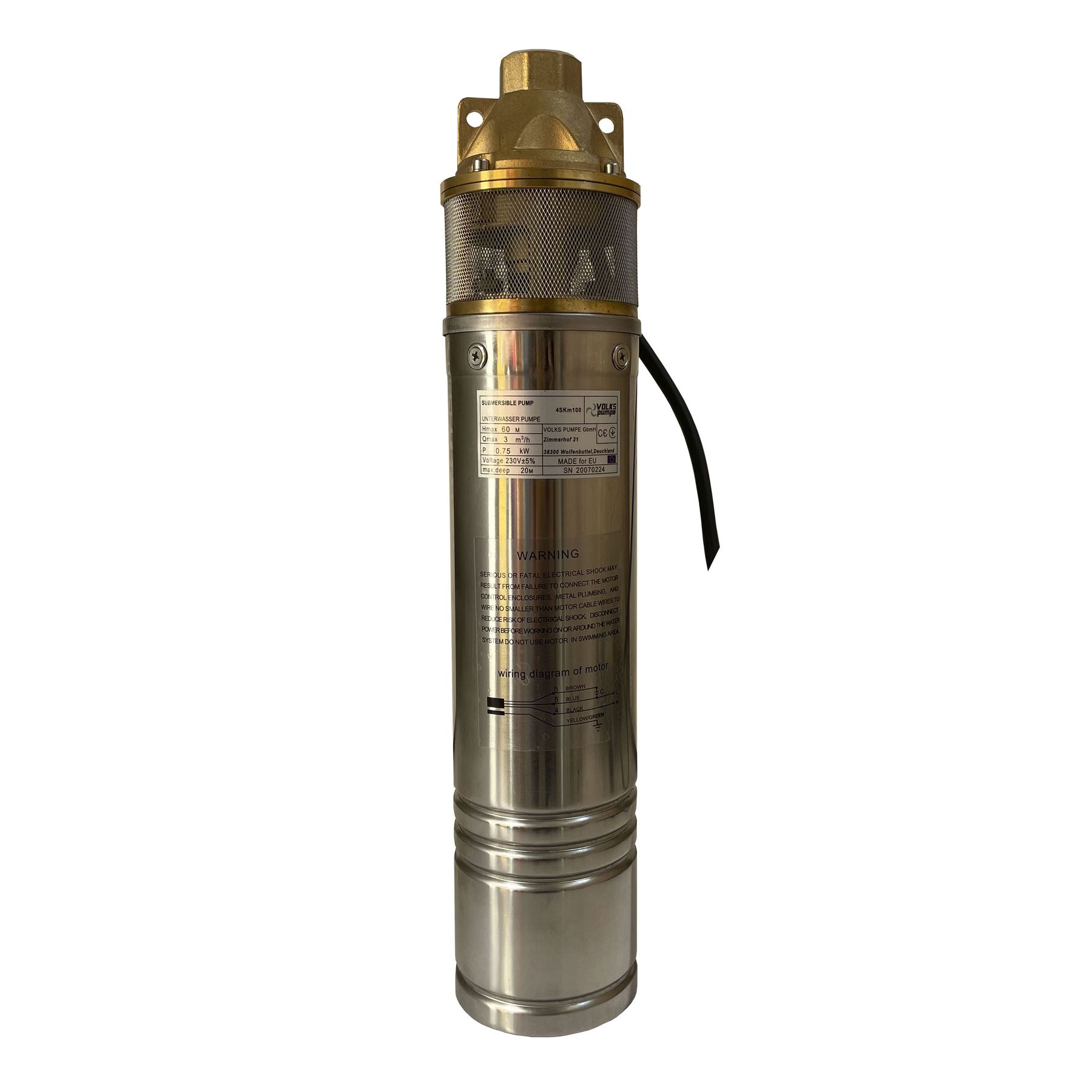 Насос свердловинний вихровий VOLKS pumpe  4SKm100 0,75кВт + кабель 15м + пульт в інтернет-магазині Yago