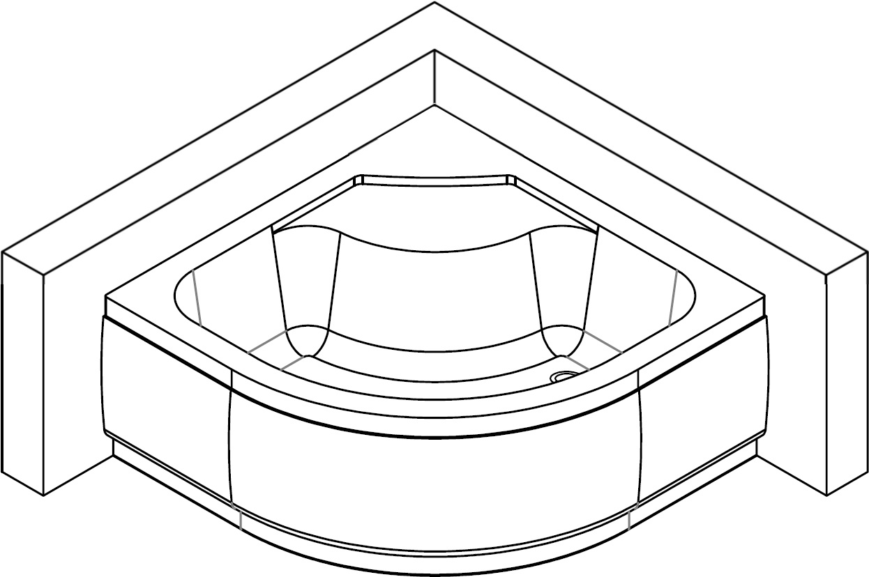 Душовий піддон півкруглий BRAVO GORA RH90 (1уп.)