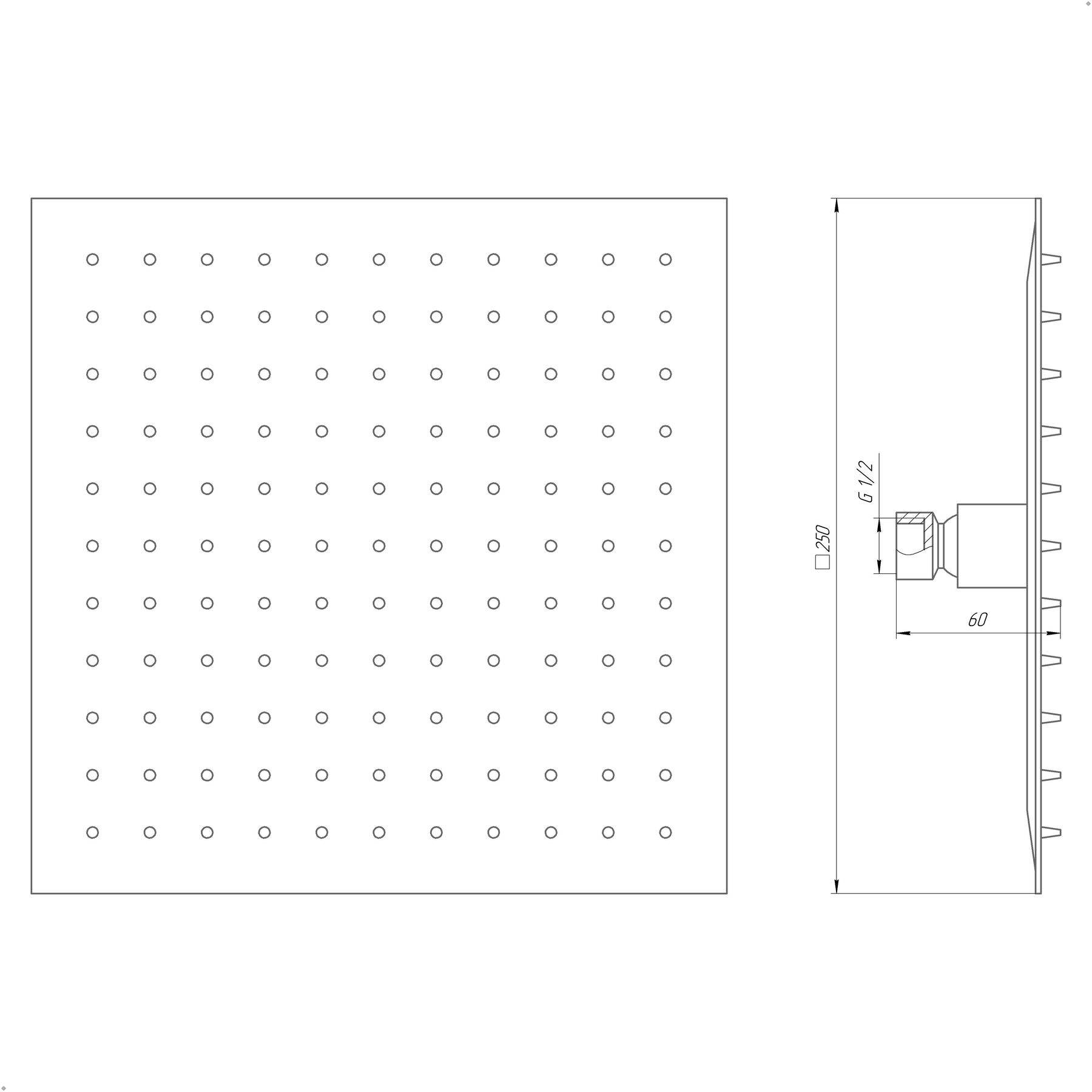 Душова лійка TOPAZ TSQ-250-CR