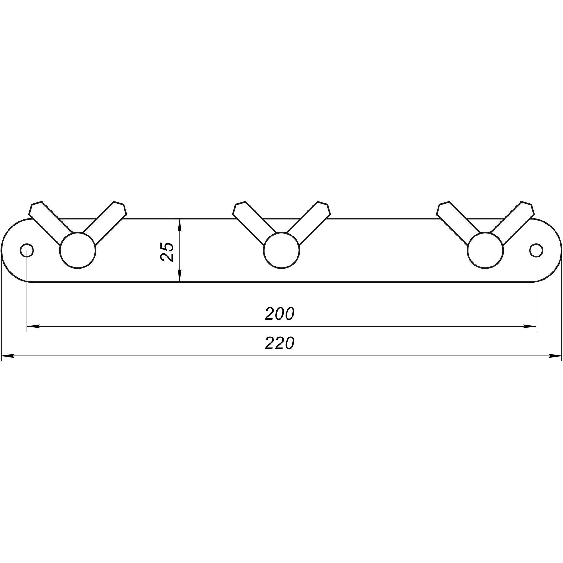 Планка з гачками Globus Lux SS8435-3  -SUS304
