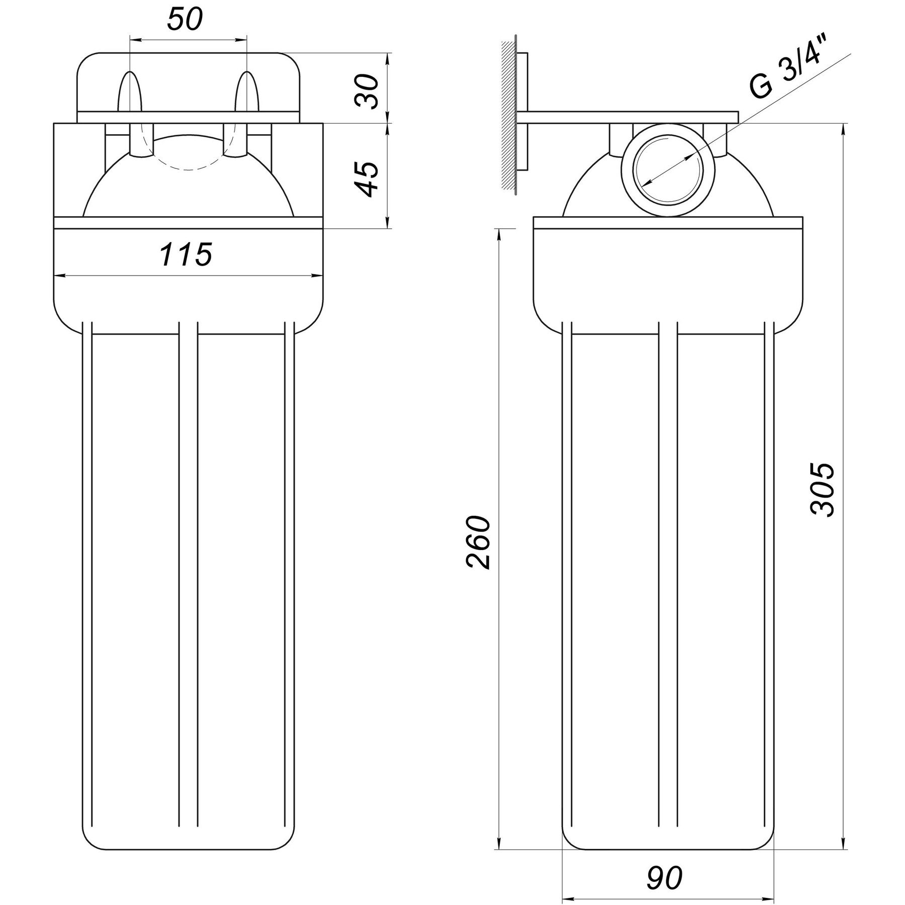 Посилена фільтр-колба для гар. води Bіо+ systems HT-10, 3/4″ в інтернет-магазині Yago