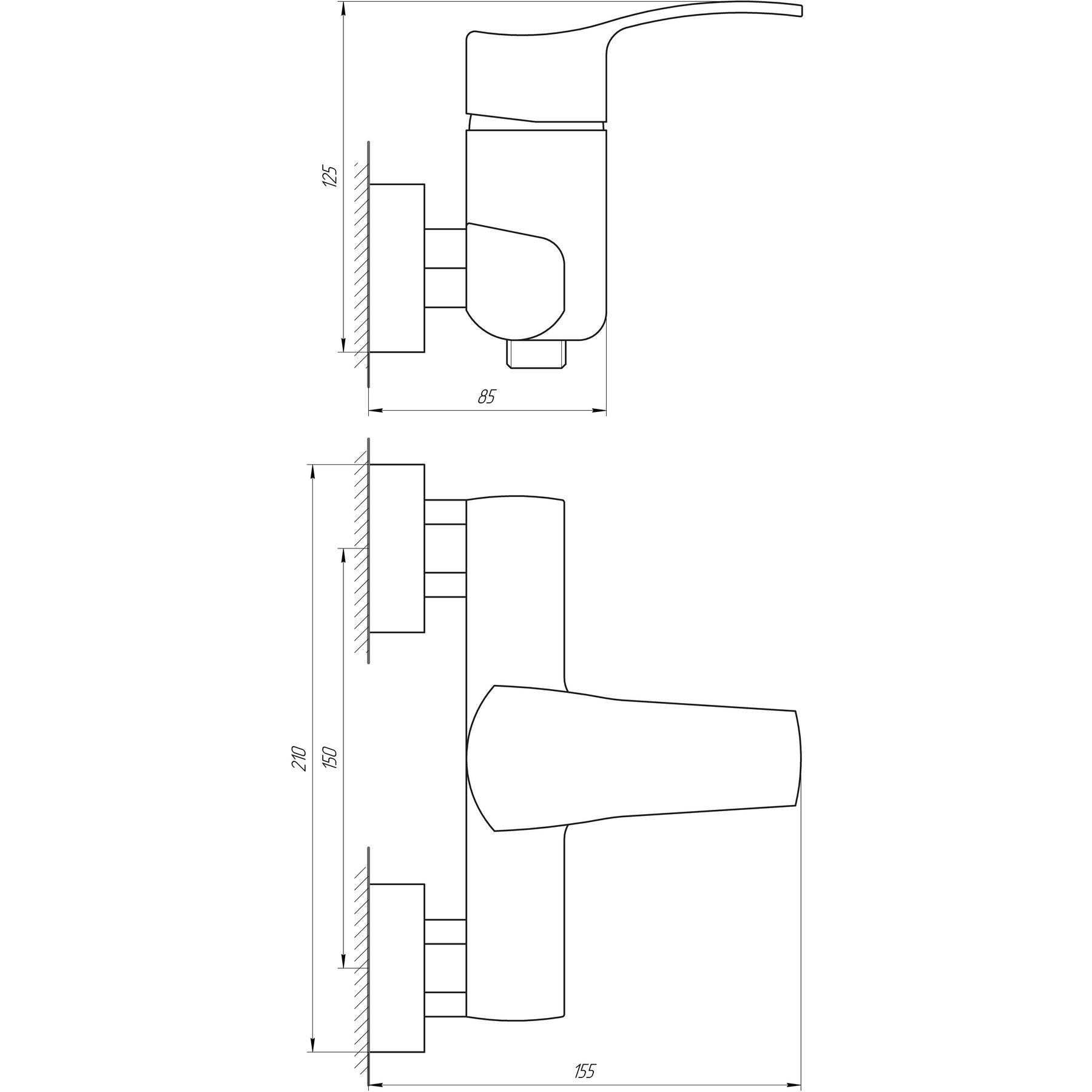Змішувач для душу Globus Lux QUEENSLAND GLQU-105