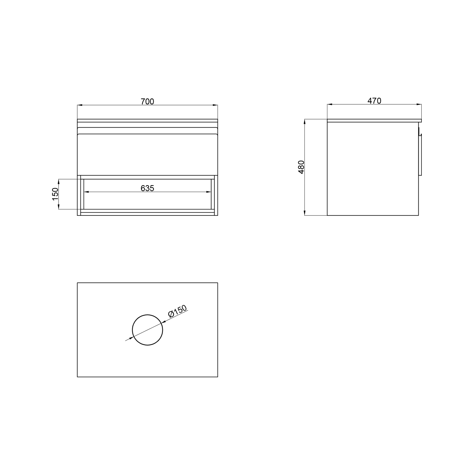 Тумба підвісна Qtap Robin 700х476х437 Graphite/Whitish oak зі стільницею QT1379TPН7002GWO