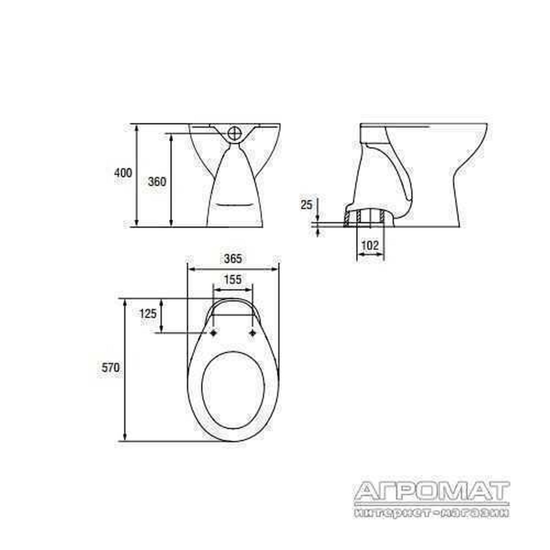 Унітаз компакту Cersanit PRESIDENT П 020/021 вертик, (без бачка, без сидіння)