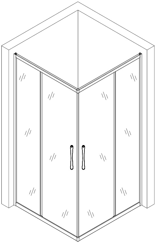 Душова кабіна BRAVO ODRA N100 БЕЗ піддона (1уп.)
