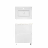 Комплект Qtap тумба підлогова Tern 600х725х437 мм White + раковина урізна Albatross 9H QT71TE44086