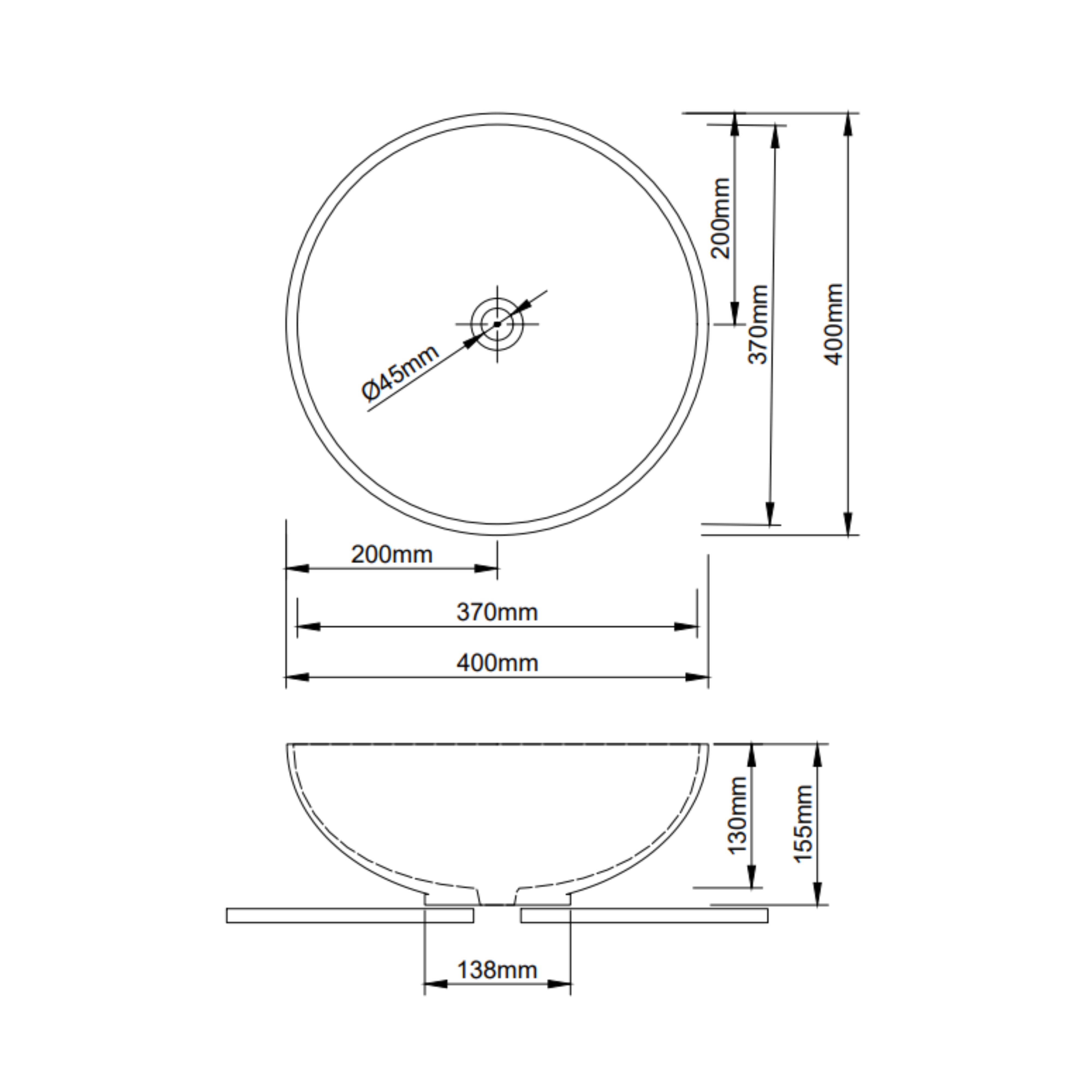 Раковина-чаша Qtap Owl 400х400х155 White QT1911K53WN