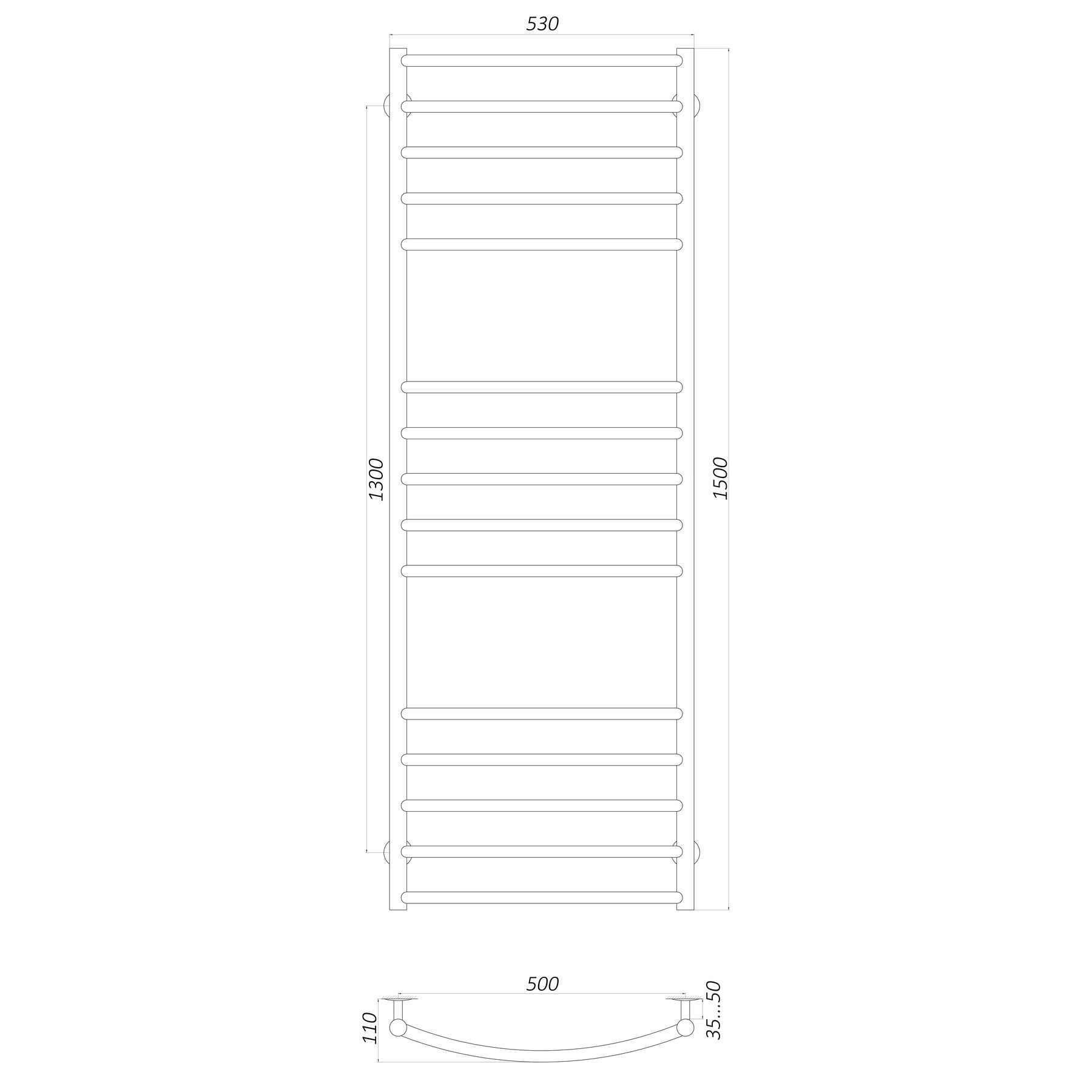 Рушникосушарка UNIO LDE W 1500-500-15 Драбинка Дуга Еліт вода в інтернет-магазині Yago