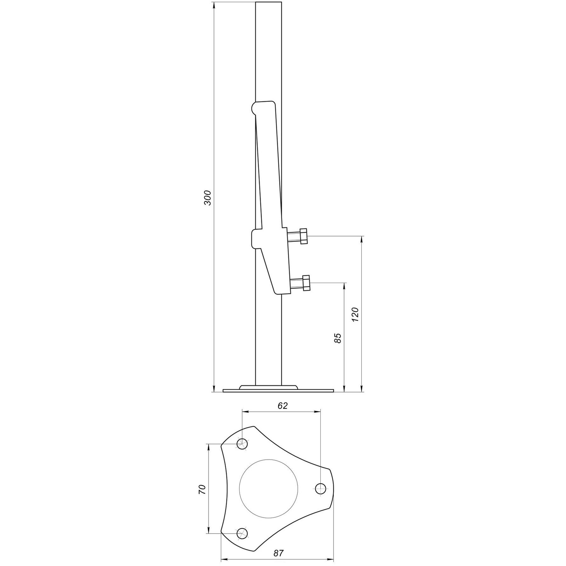 Підлоговий кронштейн панельного радіатора висота-300мм FBPR-300 CRISTAL в інтернет-магазині Yago