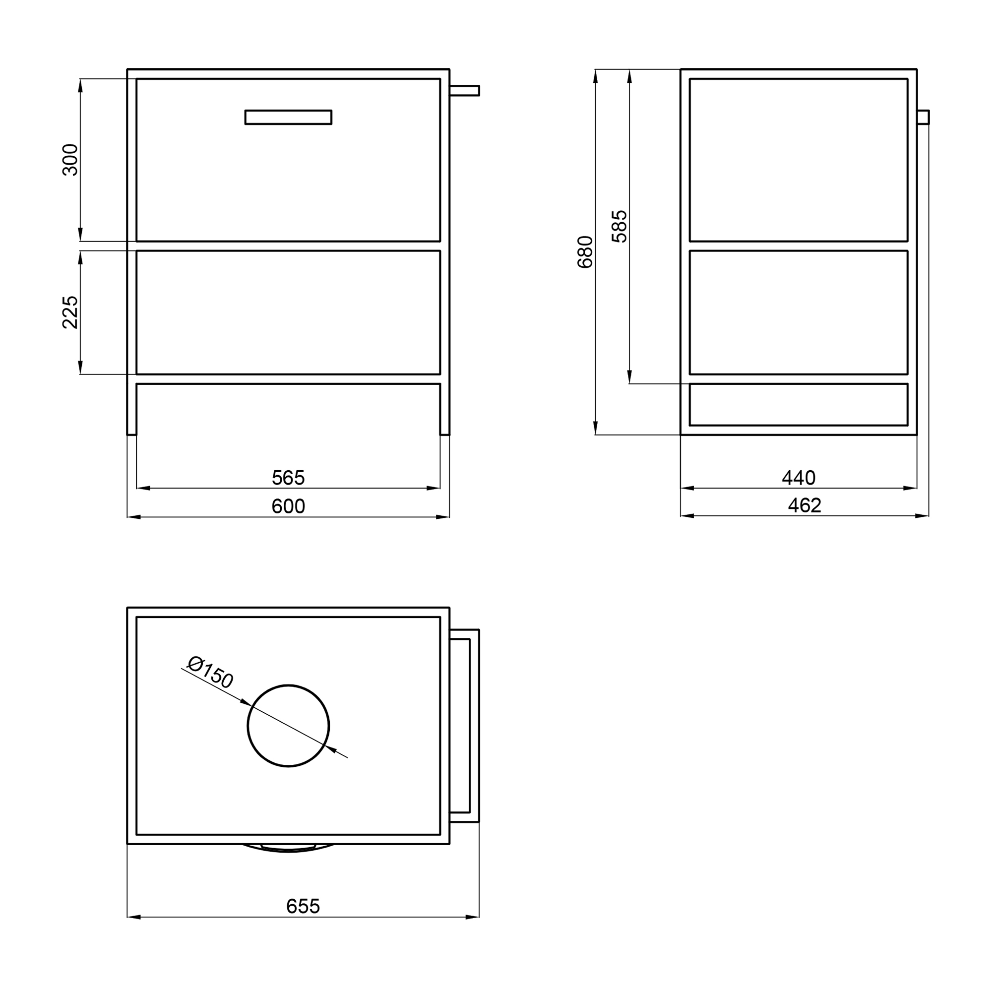 Тумба підлогова Qtap Taurus 600х616х469 Whitish oak зі стільницею QT2480TNT63WO