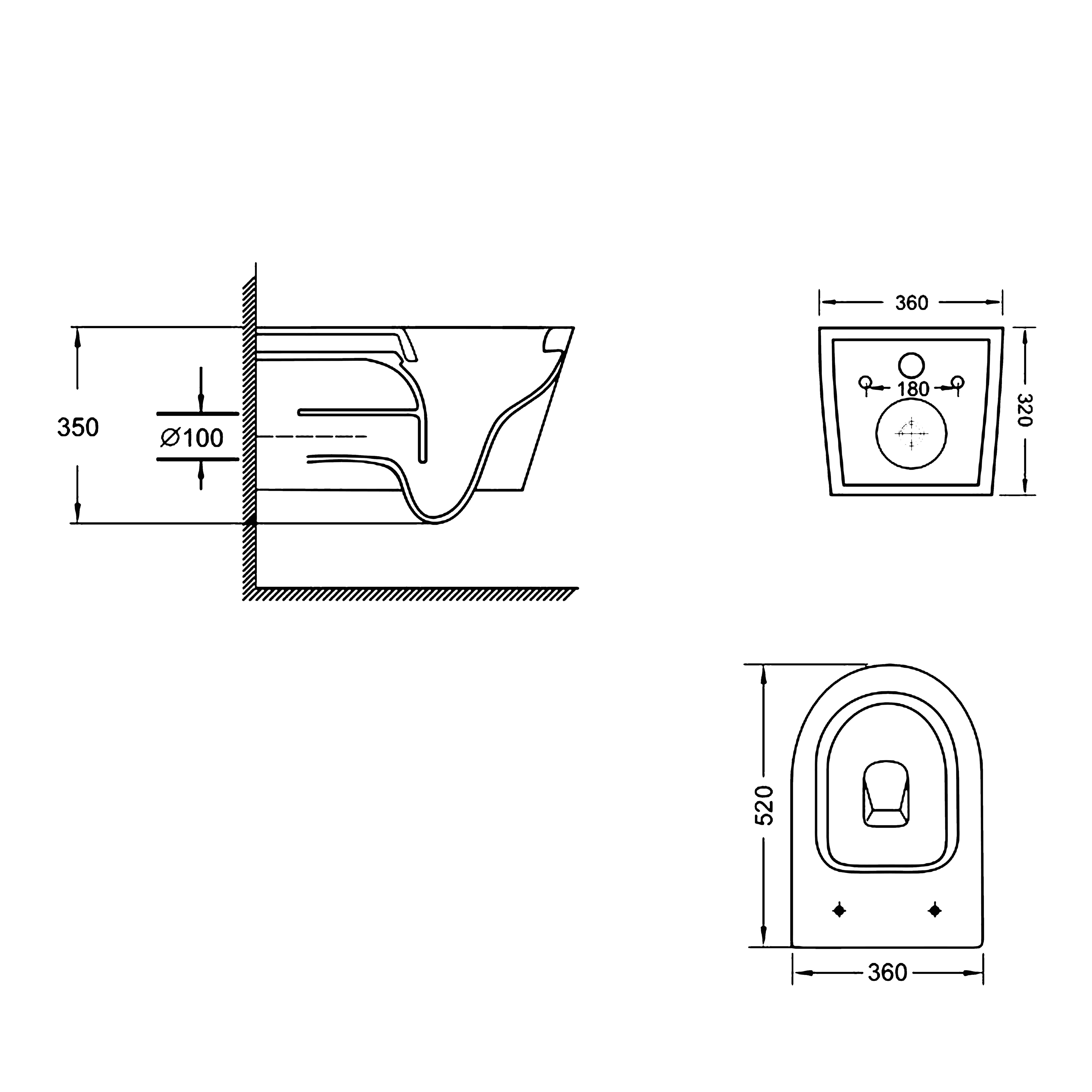 Унітаз підвісний Qtap Swan безобідковий з сідінням Soft-close QT16335180W