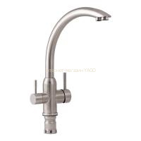 Змішувач кухоний Lidz Aria 020F2 з підключенням для питної води (k35) Nickel