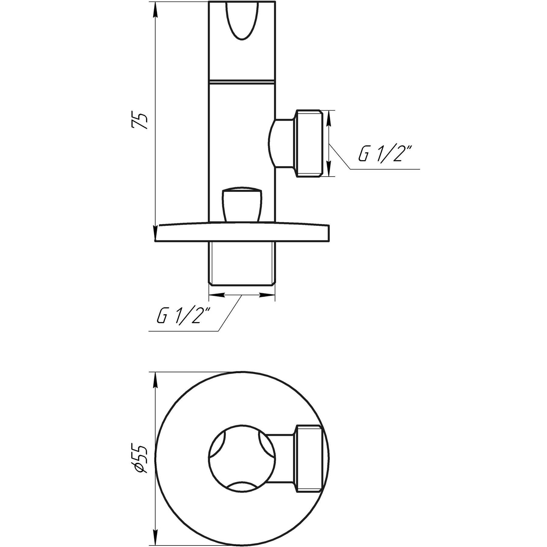 Кран напівобертовий кутовий SOLOMON 1/2″х1/2″ 9081 в інтернет-магазині Yago