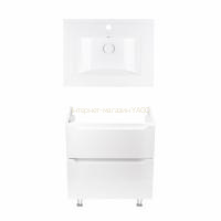 Комплект Qtap тумба підлогова Scorpio 600х825х460 мм White + раковина урізна Albatross QT71SC43951
