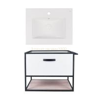 Комплект: тумба Taurus підвісна 1 ящик висувний з доводчиком 600х580х437 мм White/Whitish OAK + раковина Albatross New Qtap
