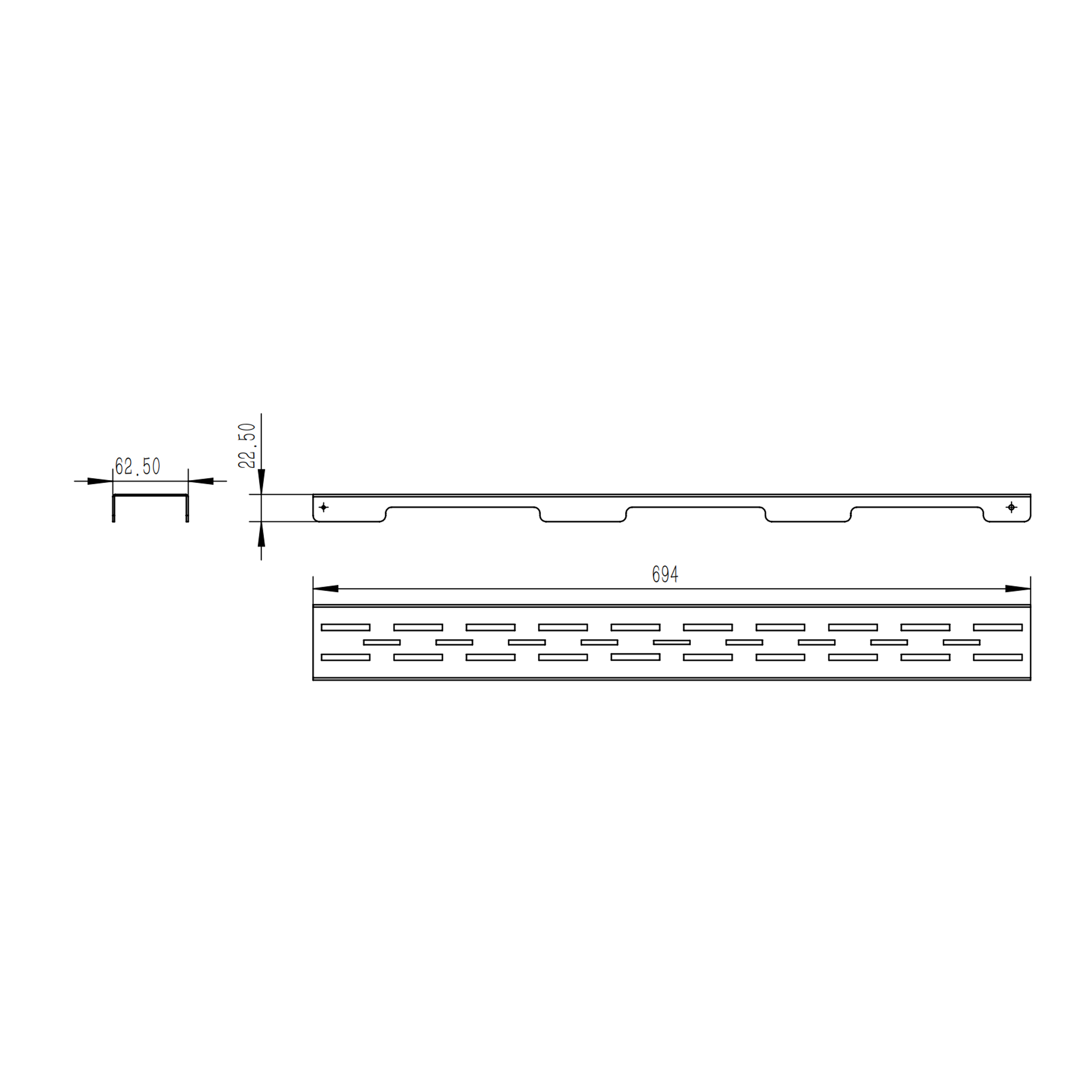 Решітка для лінійного трапу Qtap Grate FD700 (BLA)