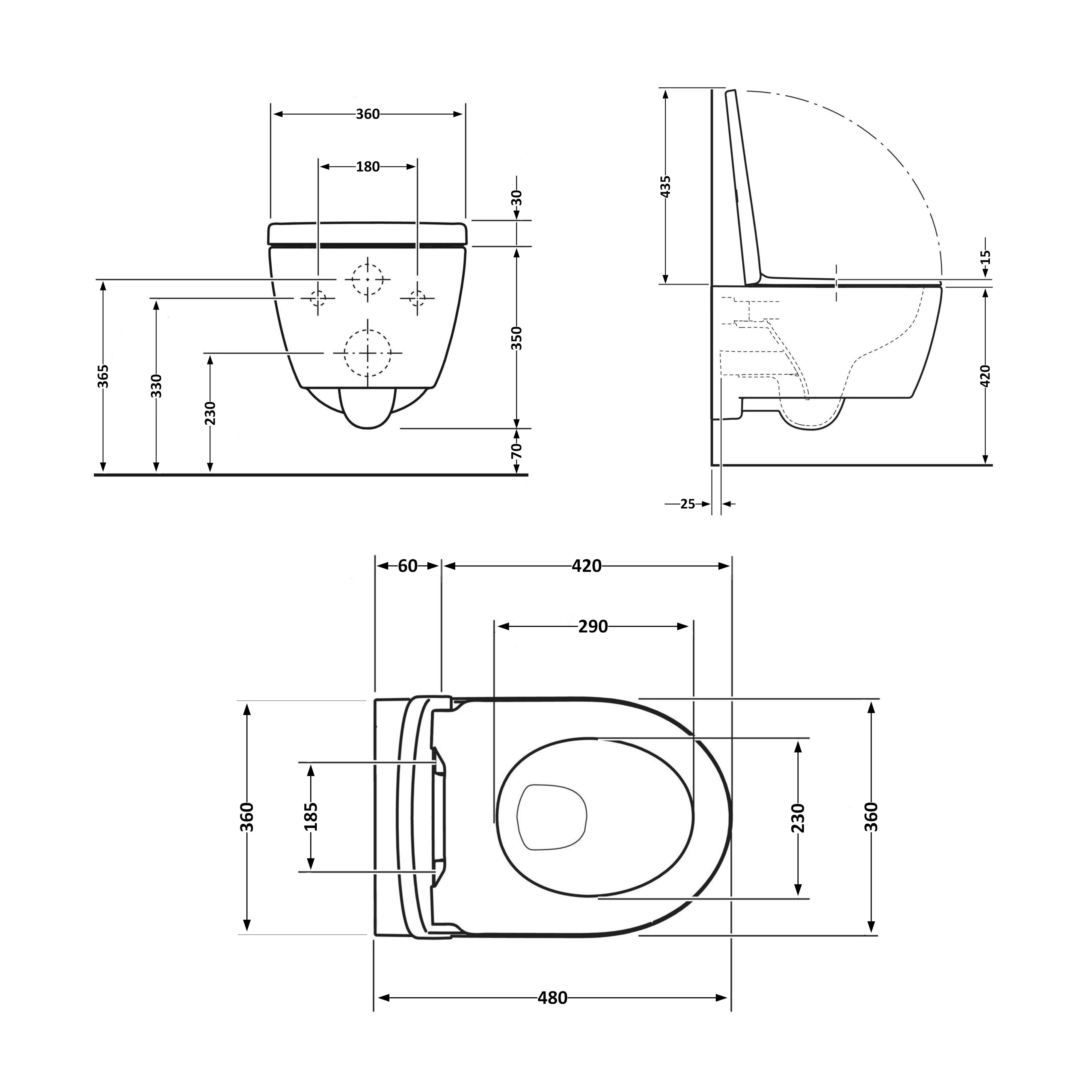 Унітаз підвісний Qtap Jay безободковий Ultra Quiet з сидінням Soft-close QT07335177W