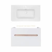 Комплект Qtap тумба підвісна Virgo 800х580х437 мм White/Whitish oak + раковина урізна Albatross 9H QT71V44081