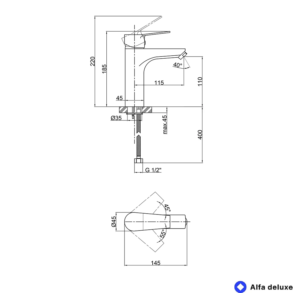 Змішувач для раковини Lidz Michelle 0011 (k40) Chrome