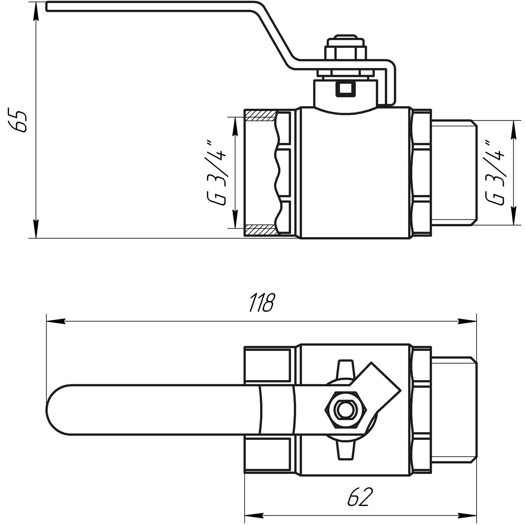 Кран кульовий прямий Q PROFESSIONAL    3/4″ ЗВ КР PN40 QP152 в інтернет-магазині Yago