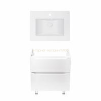 Комплект Qtap тумба підлогова Scorpio 600х825х460 мм White + раковина урізна Albatross E QT71SC43954