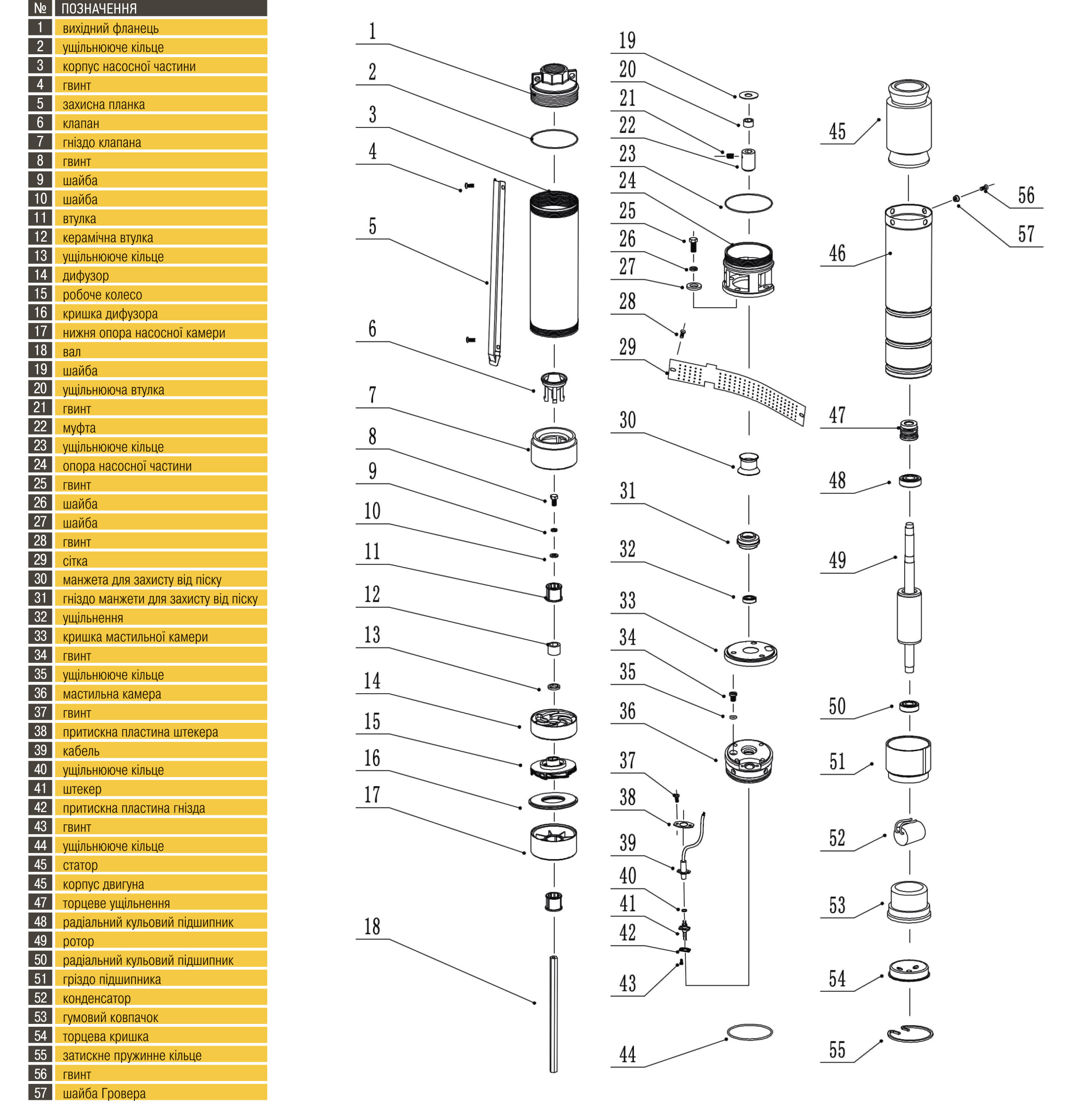 Насос свердловиний з підвищеною стійкістю до піску  OPTIMA PM 3SDm2,5/10 0,37 кВт 46м + 15 м кабель в інтернет-магазині Yago