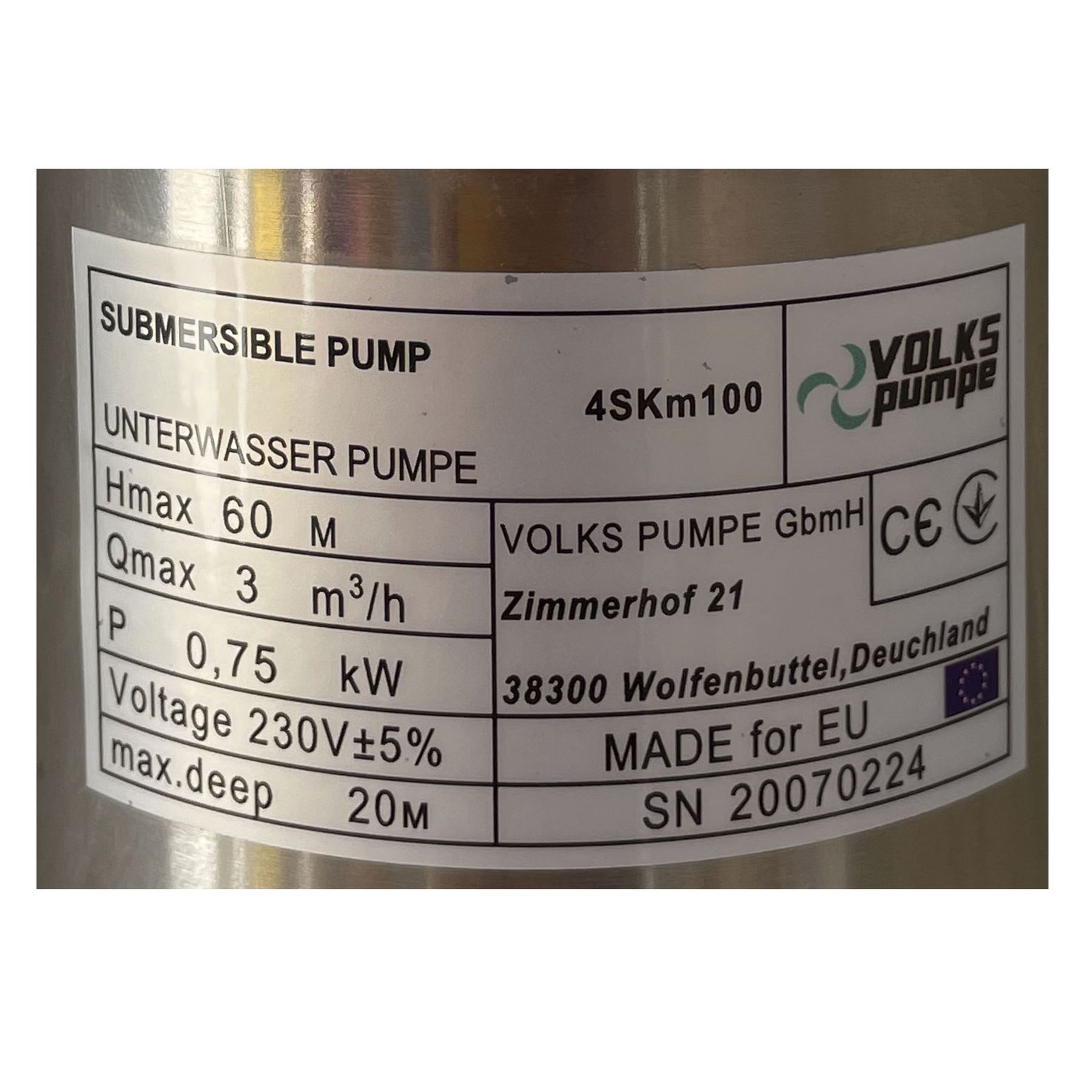 Насос свердловинний вихровий VOLKS pumpe  4SKm100 0,75кВт + кабель 15м + пульт в інтернет-магазині Yago