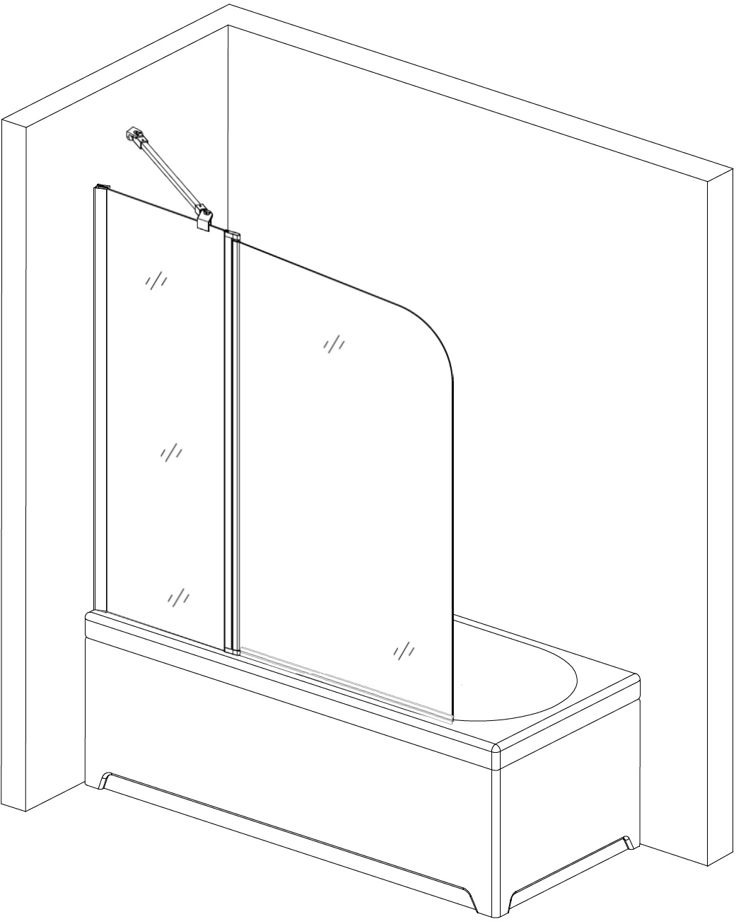 Шторка для ванної BRAVO ENZA 120T (1уп.)