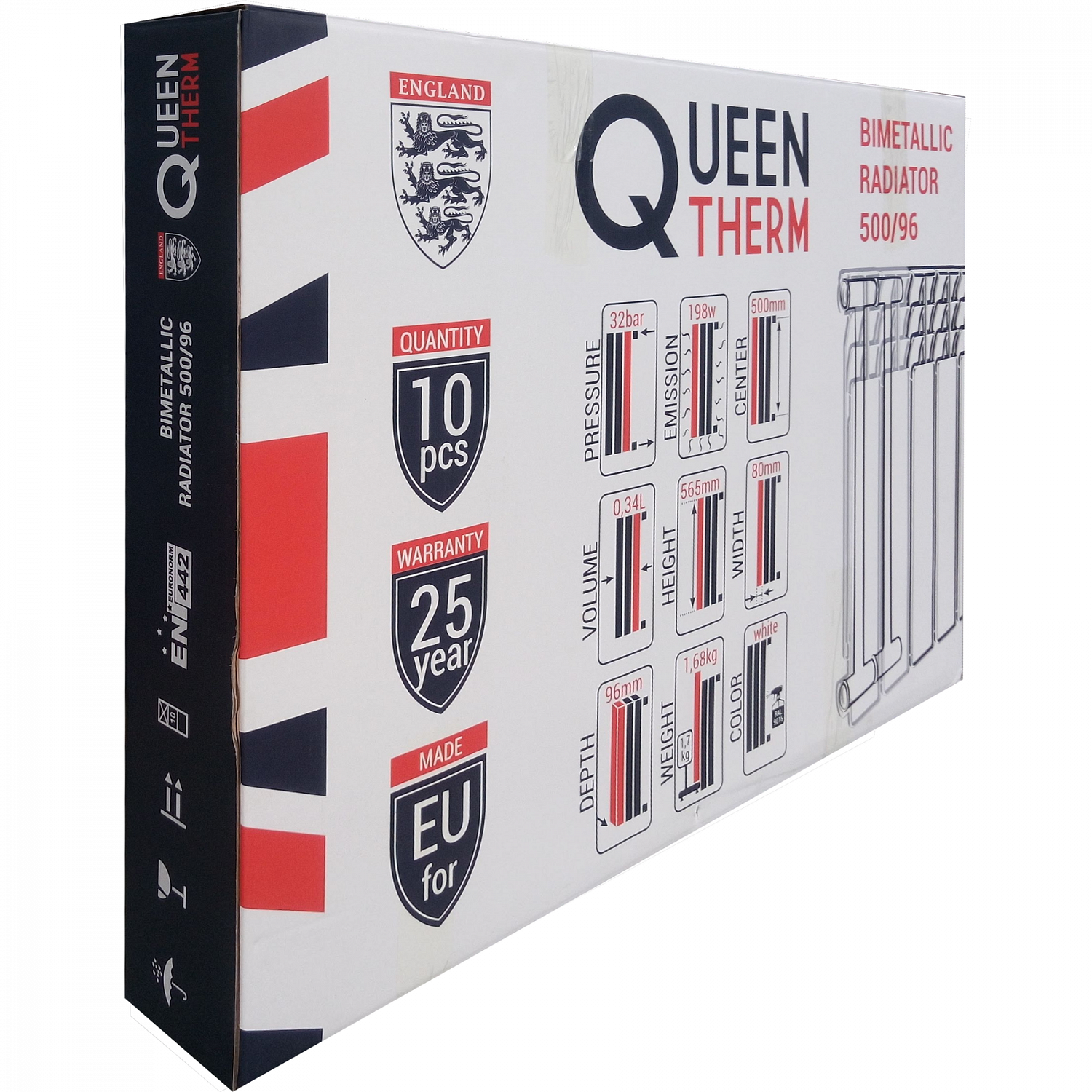 Радіатор біметалевий секційний QUEEN THERM 500/96 (кратно 10) в інтернет-магазині Yago