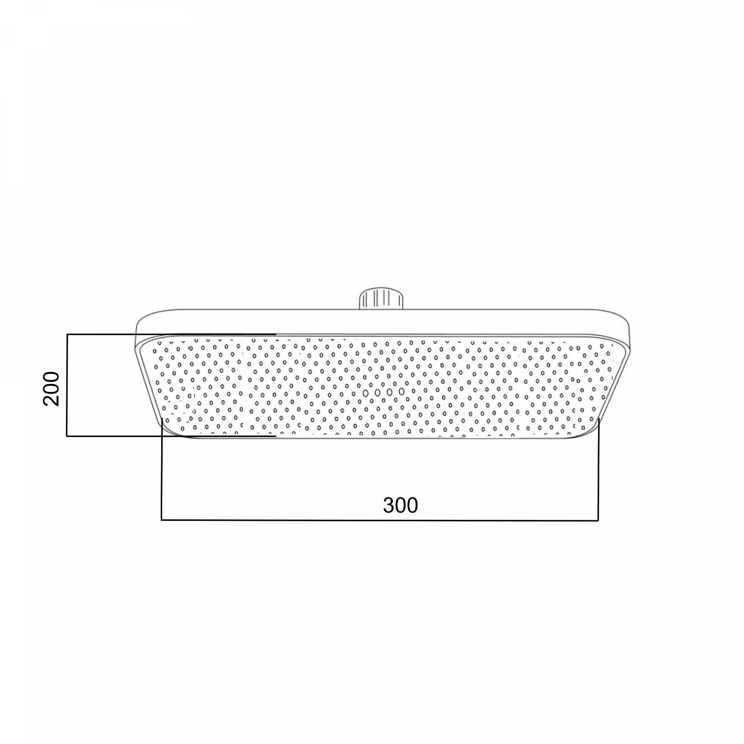 Лійка для верхнього душу Qtap Hlavova 300x200 мм прямокутна QTHLA107BLM45783 Black Matt