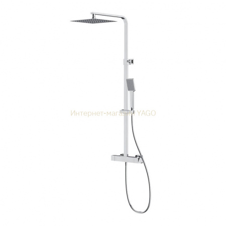 Душова стійка Cersanit CITY квадратна з термостатичним змішувачем