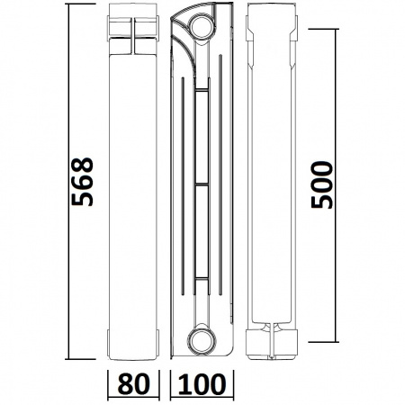 Радіатор біметалевий секційний QUEEN THERM 500/100 (кратно 10) в інтернет-магазині Yago