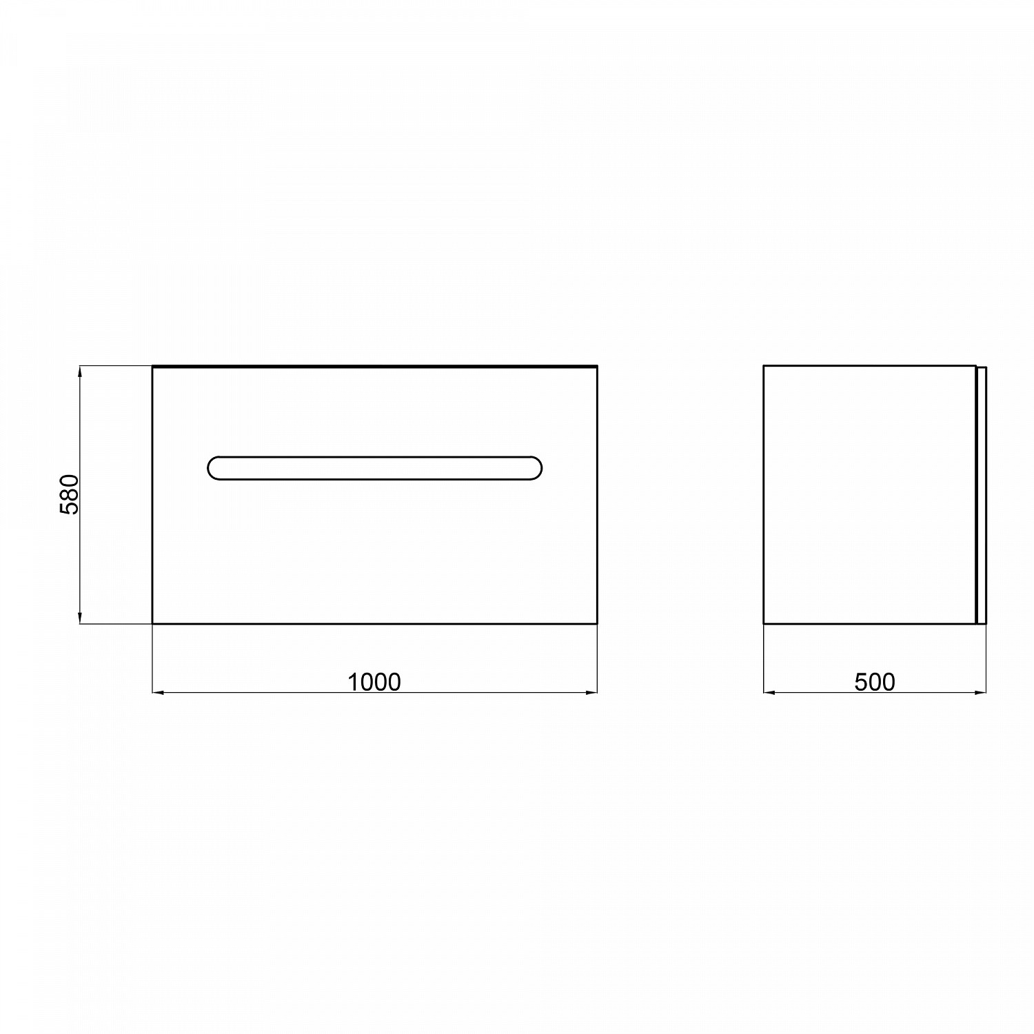 Тумба підвісна Qtap Virgo 1000х580х500 White/Black QT1874TPА1001WB