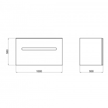 Тумба підвісна Qtap Virgo 1000х580х500 White/Black QT1874TPА1001WB