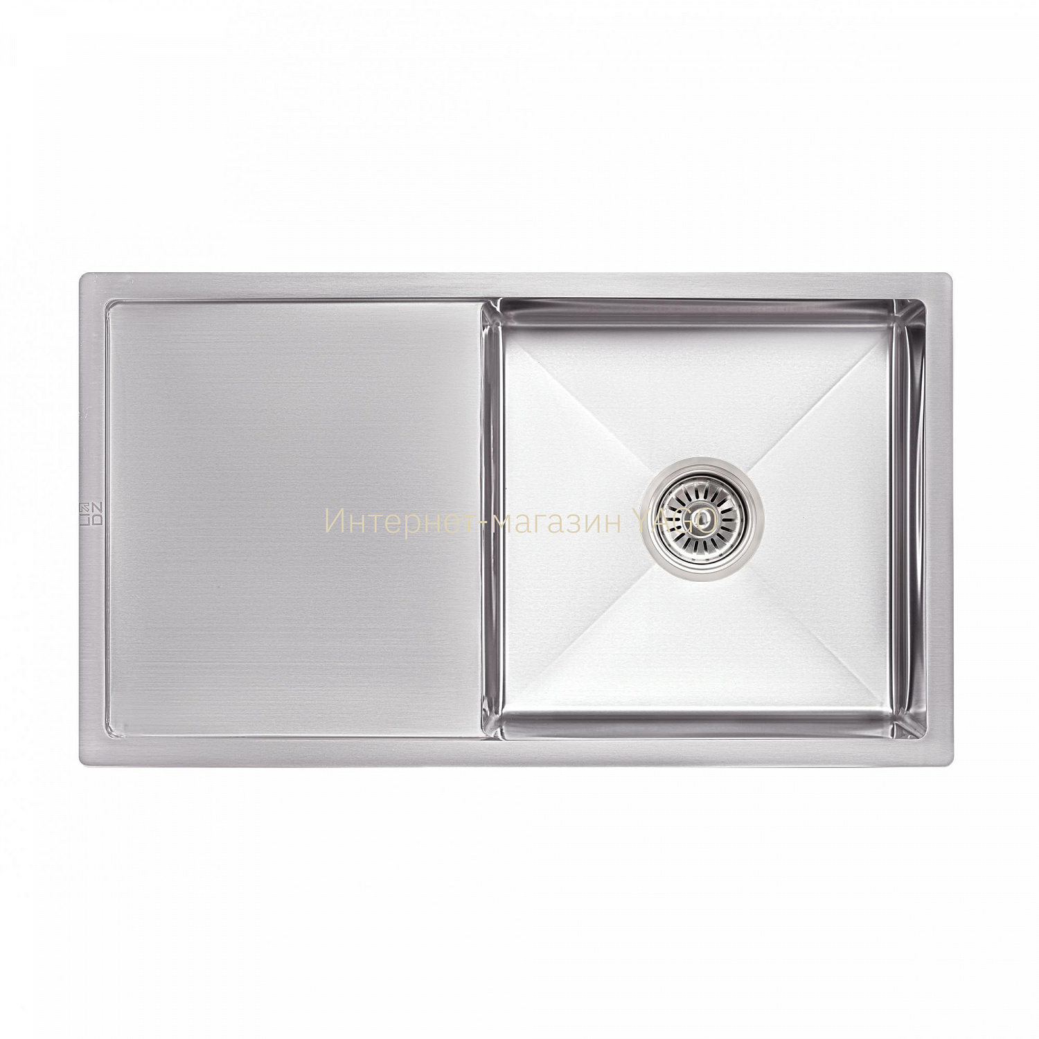 Мийка для кухні інтегрована Lidz Handmade H7844 Brushed Steel 3,0/0,8 мм