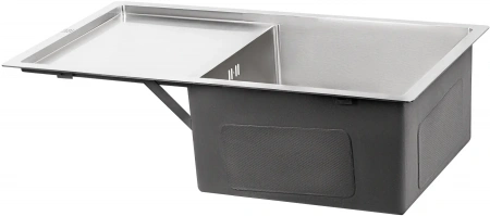 Мийка для кухні інтегрована Lidz Handmade H7844 Brushed Steel 3,0/0,8 мм