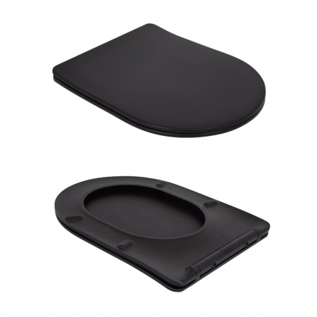 Унітаз підлоговий Qtap Robin Ultra Quiet безобідковий з сидінням Soft-close MATT BLACK QT13226083AMB