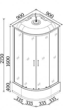 Душовий бокс BRAVO BZURA H90B (4уп.)